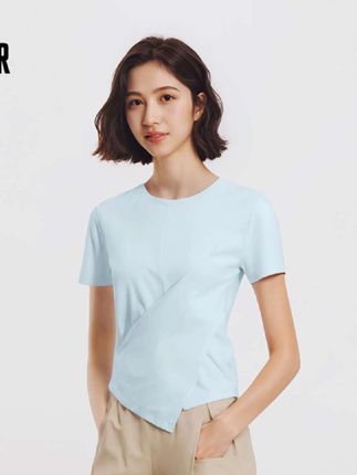 【森柔棉|森马短袖T恤女百搭风舒适感短款打底收腰2025夏季新款上衣】#夏季穿搭 #小清新穿搭 #甜美穿搭 #百搭上衣 #视频同款在商品橱窗