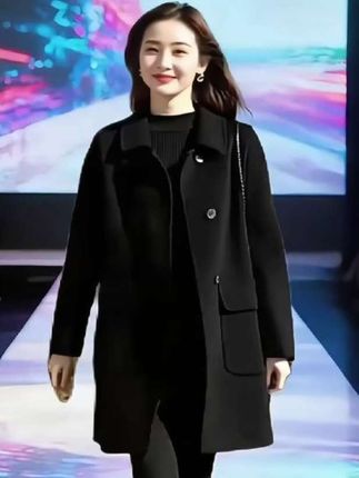 #宽松中长款毛呢外套#春秋穿搭 #洋气上档次 #谁穿谁美 #时尚穿搭