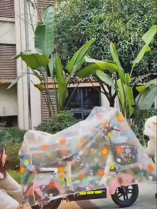 有了这个电动车透明防雨罩,不仅防尘防雨,而且还是加大加厚的,车型通用#电动车防雨罩 #方便又实用 #防雨罩 #电动车透明防雨罩