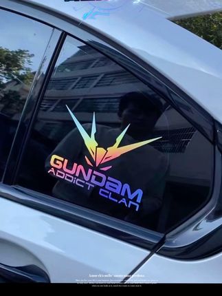 新版高达头像贴纸汽车电动车贴GUNDAM电脑箱包防水反光#车贴 #汽车贴纸装饰 #个性贴纸