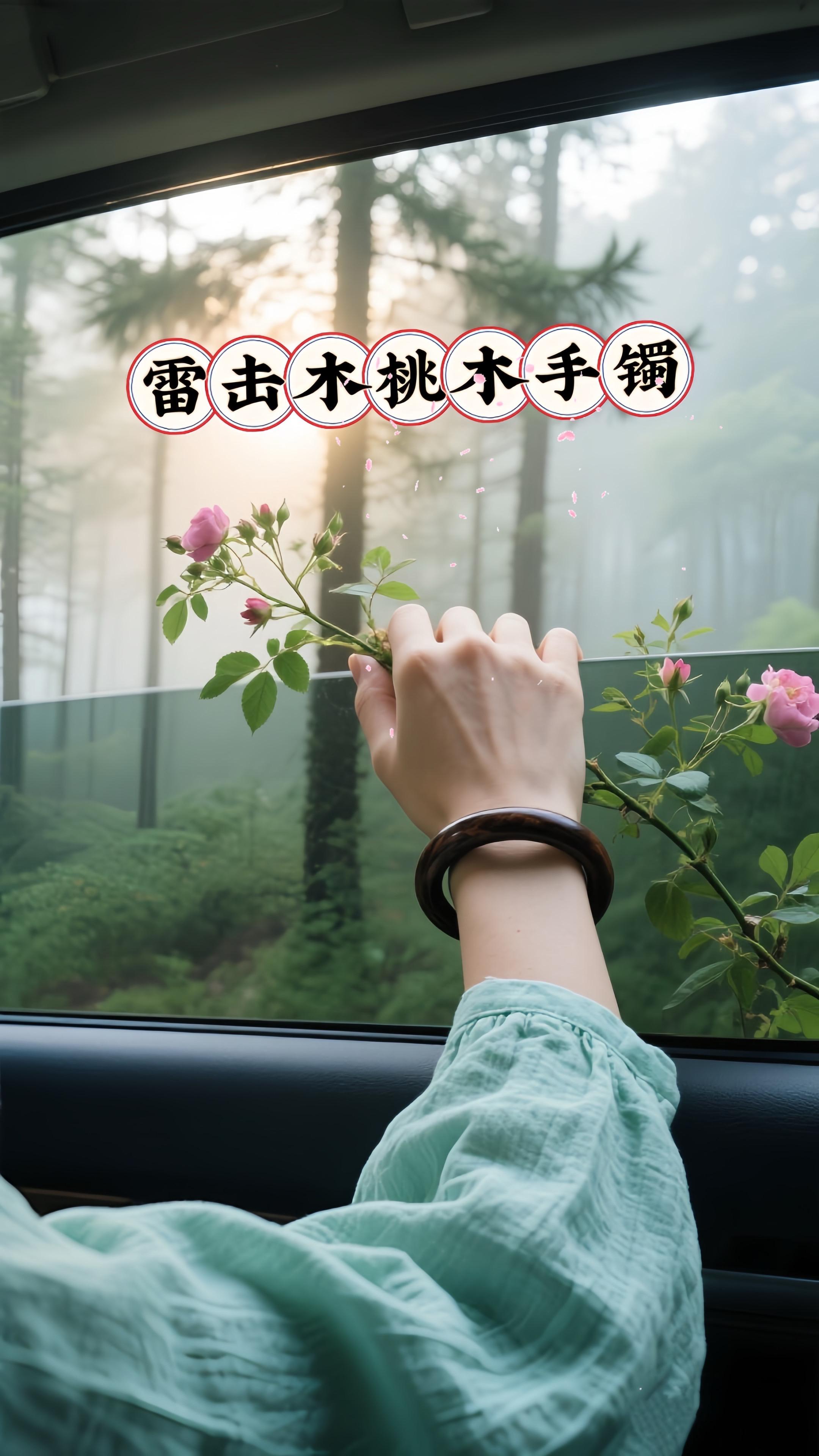 天然雷击木桃木手镯真的巨好看🥰#手镯 #优雅气质 #桃木手镯 #仙女饰品 #国风古韵