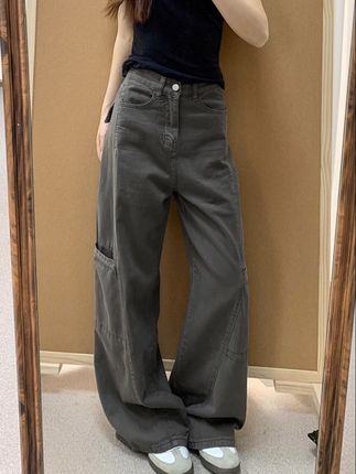 【里物Pants】美式复古阔腿牛仔工装裤显瘦垂感夏季薄款辣妹牛仔裤#牛仔裤#工装裤#阔腿裤#裤子#百搭裤子