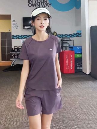 【清凉】大码健身瑜伽服晨跑速干宽松运动服女士跑步显瘦套装#夏季穿搭 #休闲穿搭 #夏季穿搭一整套 #夏季时尚穿搭 #潮流穿搭休闲风