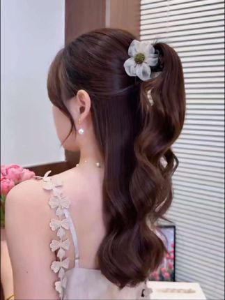#网纱水钻花朵太阳花抓夹 8.5厘米#抓夹#头饰发饰#美出高级感 扎马尾丸子头全盘半披发,时尚百搭#这也太好看了
