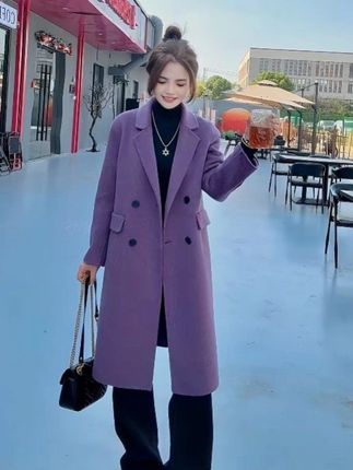 【九九定制】快衣布山羊绒+天丝气质保暖小个子双面羊绒大衣2501#时尚感穿搭 #时尚女装穿搭 #时髦穿搭 #气质女王范 #女神范