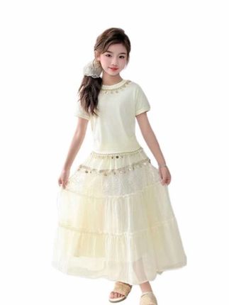 女童夏季短袖套装#蛋糕裙#两件套#甜美穿搭 #赶紧给你家姑娘安排上