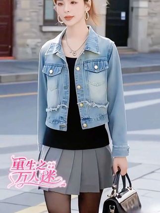 美式复古牛仔外套女短款2025春秋季新款小个子减龄洋气设计感上衣#时尚穿搭时尚穿搭时尚 #女装穿搭 #时尚搭配服装 #引领时尚潮流 #夏季穿搭