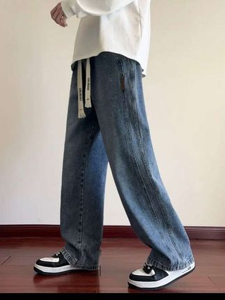 阔腿牛仔裤男款春秋季宽松直筒休闲美式高街长裤子#男士牛仔裤 #男士阔腿牛仔裤 #男士阔腿裤 #男士牛仔裤推荐 #男士宽松牛仔裤