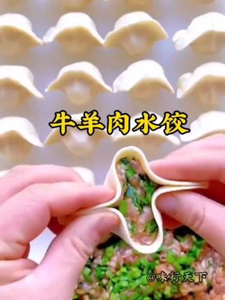 我们全家人都爱吃的手工水饺,真的太好吃了,个个都是皮薄馅大,一口咬下去满嘴都是肉啊!它是用传统的工艺手工制作而成的,而且还有多种口味可以选择,真的是好吃到停不下来啊!#牛羊肉水饺#水饺#早餐吃什么 #牛肉羊肉水饺#手工水饺