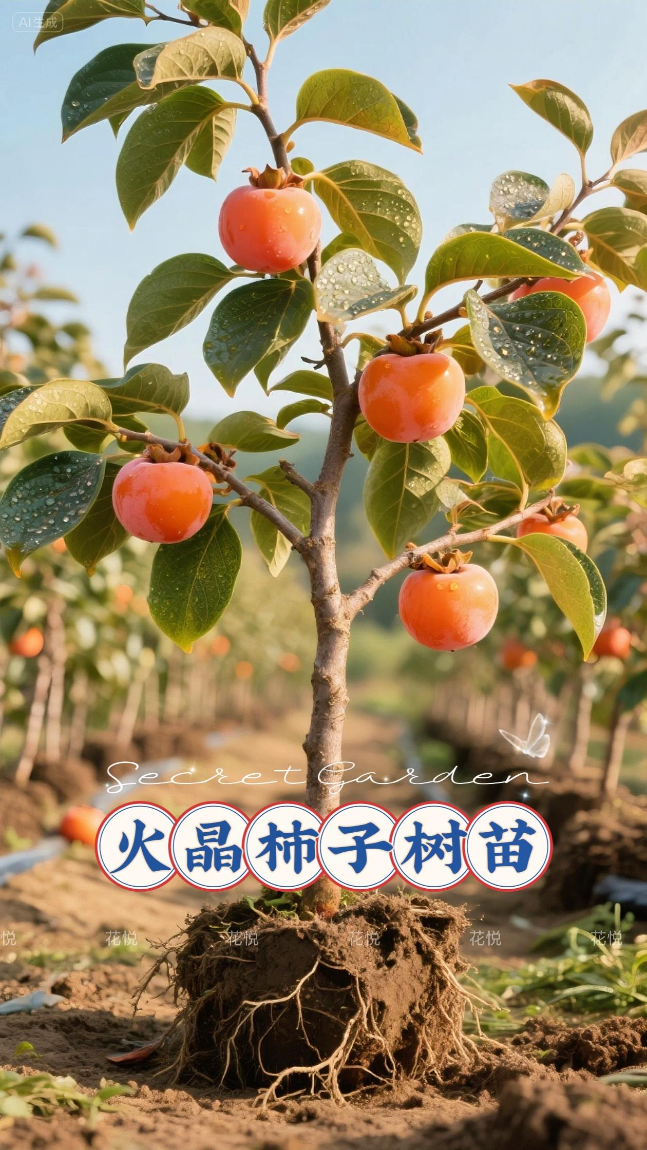 火晶柿子果树苗。火晶柿子果树苗#新农人计划 #果树盆栽 #庭院生活 #柿子树 #火晶柿子果树苗