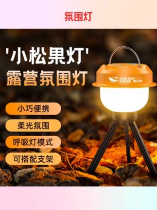 #好物推荐🔥 微笑鲨户外登山野营旅行用品户外照明强光灯多档可调节功能应急灯#户外 #户外用品 #照明灯 #露营必备