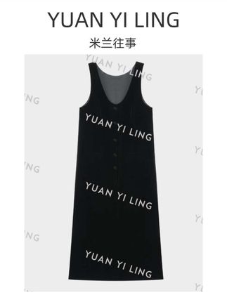 袁艺灵【米兰往事】秋冬法式丝绒U领排扣无袖连衣裙7051#高级感穿搭 #轻奢女装 #气场全开 #通勤搭配 #强烈推荐