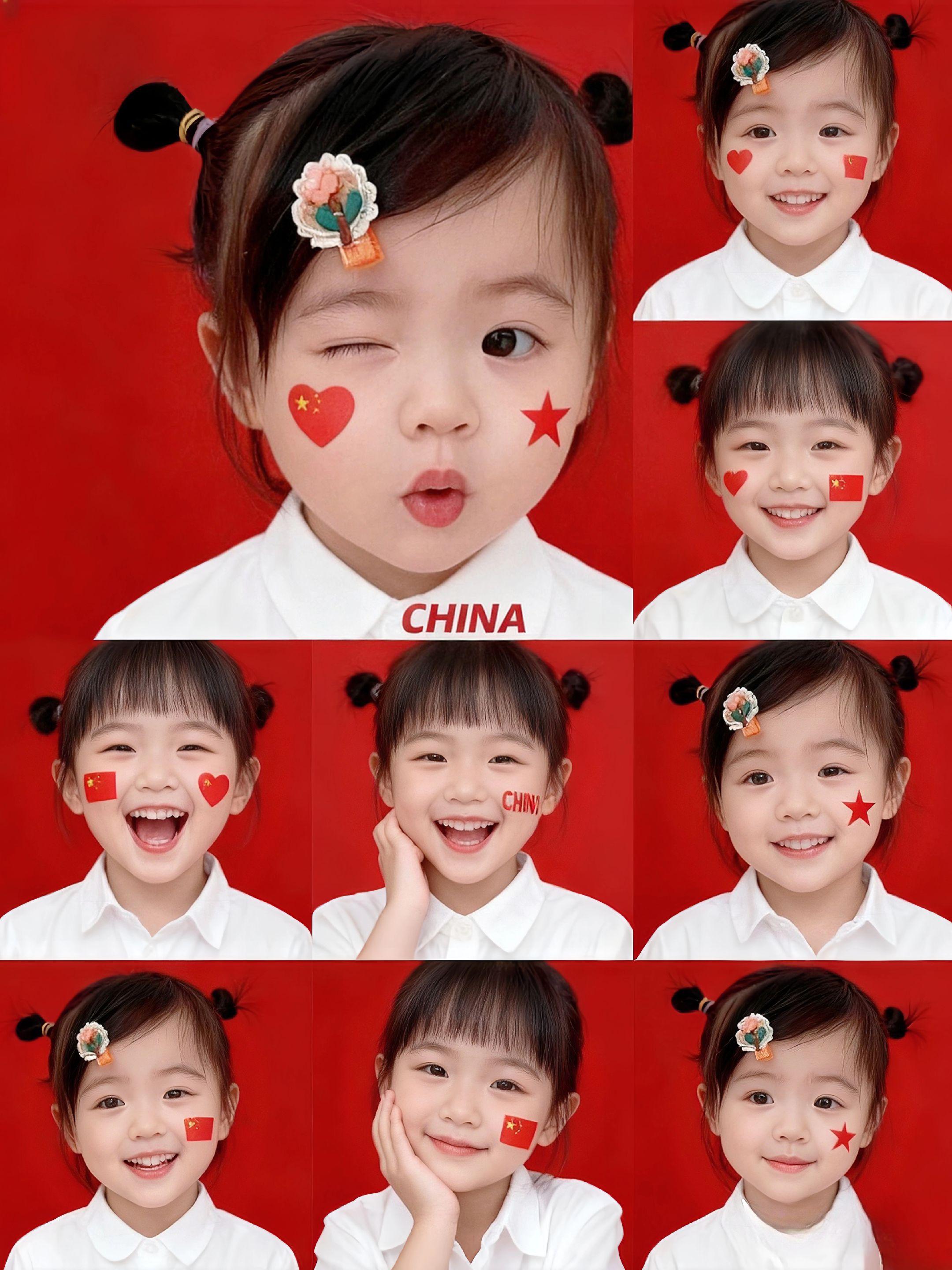 #妆容#祖国的花朵未来的栋梁 #国庆#贴纸