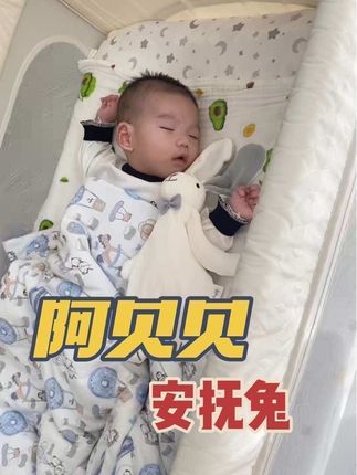 跟阿贝贝小兔一起睡着的宝宝好治愈 #阿贝贝#安抚兔#新手爸妈#宝宝哄睡玩具