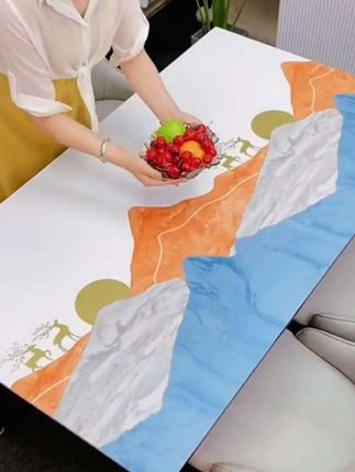 格调生活晶钻环保无味餐桌垫高档茶几垫防水防油又防烫免洗可定制#餐桌茶几垫#餐桌垫#茶几垫