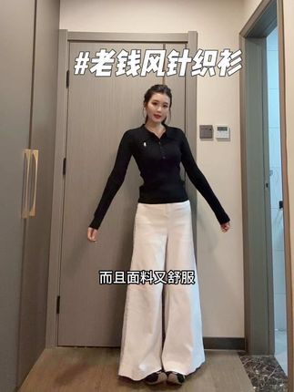 #老钱风针织衫 #刺绣针织衫 #polo领针织衫#收腰针织衫