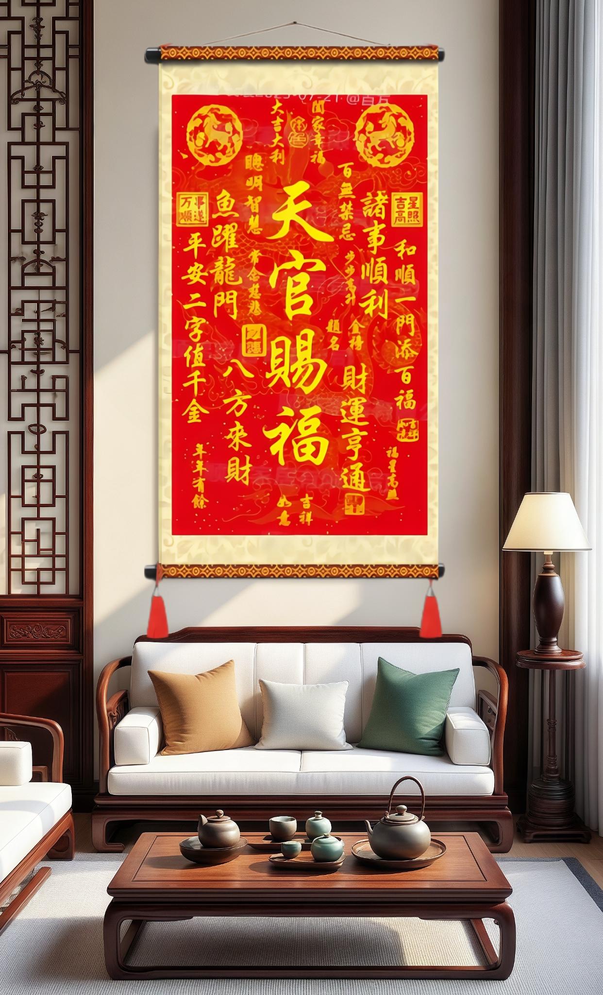 #客厅装饰画 #家居好物 #挂画 #福气好事抖成双 #乔迁之喜大吉大利