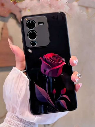 适用于【vivo S15】暗红玫瑰网红创意手机壳 全包防摔钢化玻璃简约女款#创意手机壳 #vivos15手机壳 #网红手机壳 #爱了爱了 #手机壳推荐