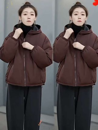 秋冬季新款女士时尚棉衣夹棉外套短款小个子休闲宽松轻薄棉袄#时尚减龄穿搭 #时尚外套#藏肉显瘦穿搭 #面料柔软舒适