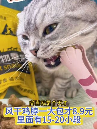 小型犬猫也可以吃的风干小鸡脖,关键8.9整整一大袋,可以吃好久#宠物风干鸡脖#宠物磨牙