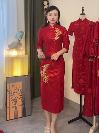 这款旗袍我真的夸累了~ #中式旗袍 #新娘敬酒礼服 #旗袍美人 #旗袍穿搭 #改良旗袍穿搭