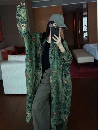#沈球球 LA CALLA双面两穿 复染油画花印廓形衬衫裙#中式美学服饰 #气质范 #高级感穿搭 #复古穿搭