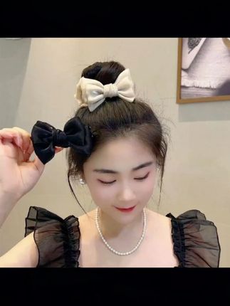 丸子头抓夹新款2025夏季丸子头神器懒人盘发器蝴蝶结头饰发夹大号#女生盘发抓夹 #头饰搭配 #夏日清凉发型 #美出新高度 #女生蝴蝶结丸子头抓夹推荐
