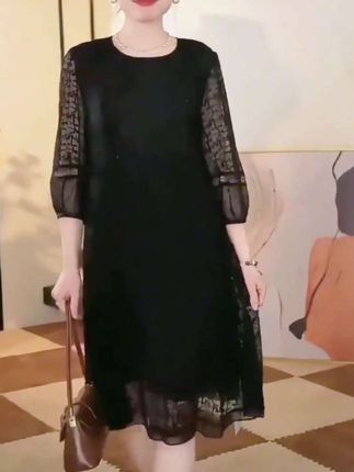 杭州大牌气质高端女连衣裙2025新款夏季杭州黑色刺绣宽松大码裙子#气质女装穿搭 #气质女装连衣裙穿搭 #时尚潮流女装连衣裙 #时尚潮流穿搭 #新款女装连衣裙穿搭