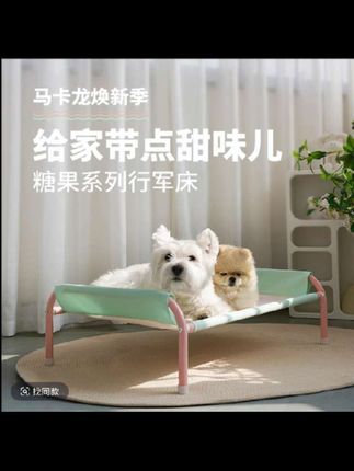 天气越来越热,该给狗狗换凉爽又耐用的小床了。#狗狗#夏天#宠物#行军床#狗窝