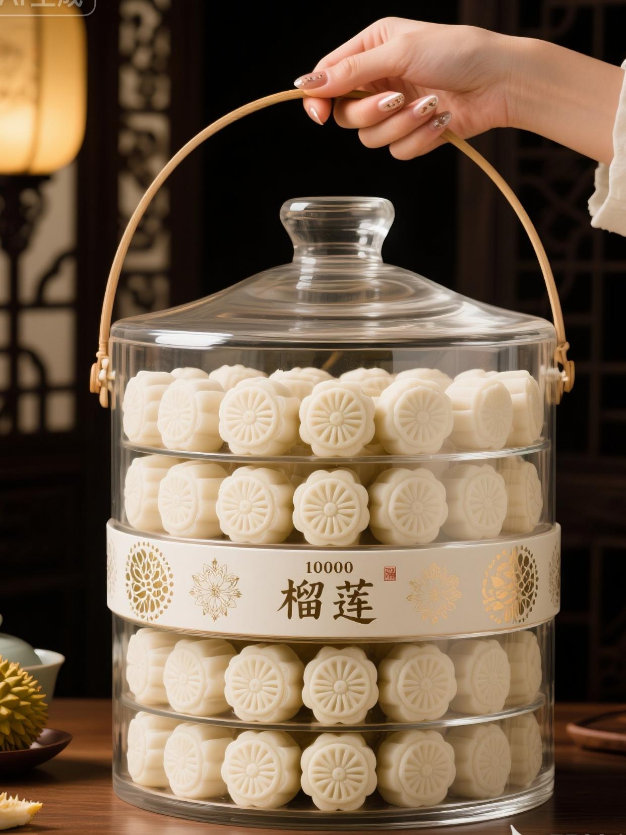 榴莲冰皮月饼。冰皮在口中化开,紧接着爆浆的榴莲果肉霸占整个口腔,浓郁的榴莲味让人陶醉。#中秋月饼#榴莲冰皮月饼#榴莲月饼 #月饼#好吃到爆 榴莲冰皮月饼中秋送礼礼盒