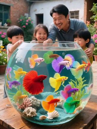 想让家里鱼缸活起来?试试孔雀鱼!小身子拖着大尾巴,红的、蓝的、带花纹的,游起来特好看。不挑水质,新手也能养,一群放缸里热闹得很。早上喂点食,看它们抢着吃,下班回家瞅两眼,一天累都没了。便宜好养还养眼,给家里添点活气就靠它!#观赏鱼 #鱼儿自由自在的水中游 #童趣时光 #孔雀鱼#养鱼日记