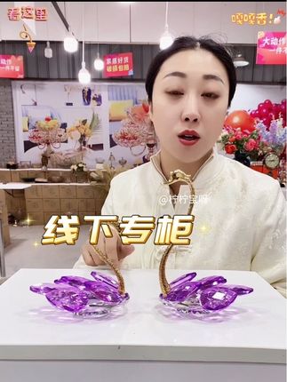 高档K9水晶玻璃天鹅摆件手工轻奢创意电视柜酒柜玄关摆件情侣结婚 #天鹅 #天鹅摆件 #上热门 #美爆了 #原创视频