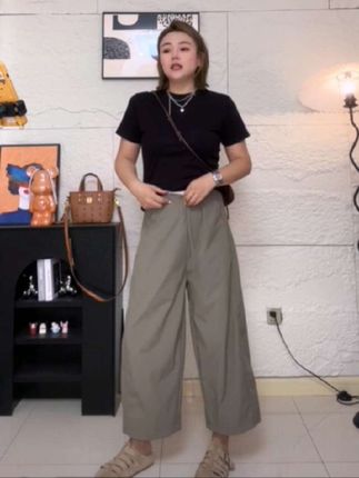#休闲裤#阔腿休闲裤#女裤#高腰休闲女裤#休闲穿搭