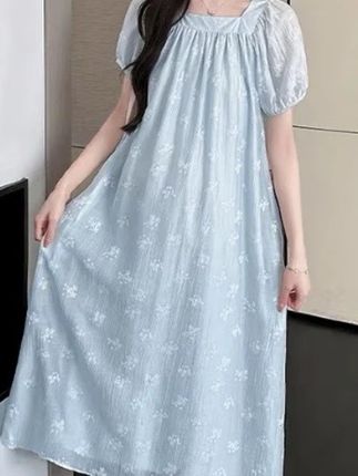 孕妇装2025夏季新款甜美韩版时尚宽松显瘦高颜值孕妇连衣裙中长款#夏季穿搭 #休闲又百搭 #连衣裙分享 #气质仙女裙穿搭 #夏季时尚穿搭