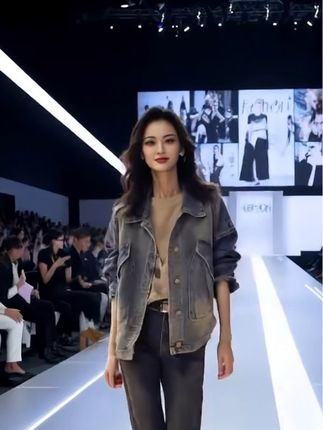 大码女装牛仔外套2025新款常规百搭女士宽松长袖夹克外套 #引领时尚潮流 #今日穿搭 #爱了爱了 #休闲舒适 #舒适休闲