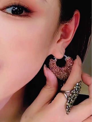 真的好美! 寓意也是我想要的!心锁 锁心💓#铜合金仿水晶耳饰 YM《心锁》 #重工手作精致爱心耳环#耳饰#耳环#重工心锁耳饰