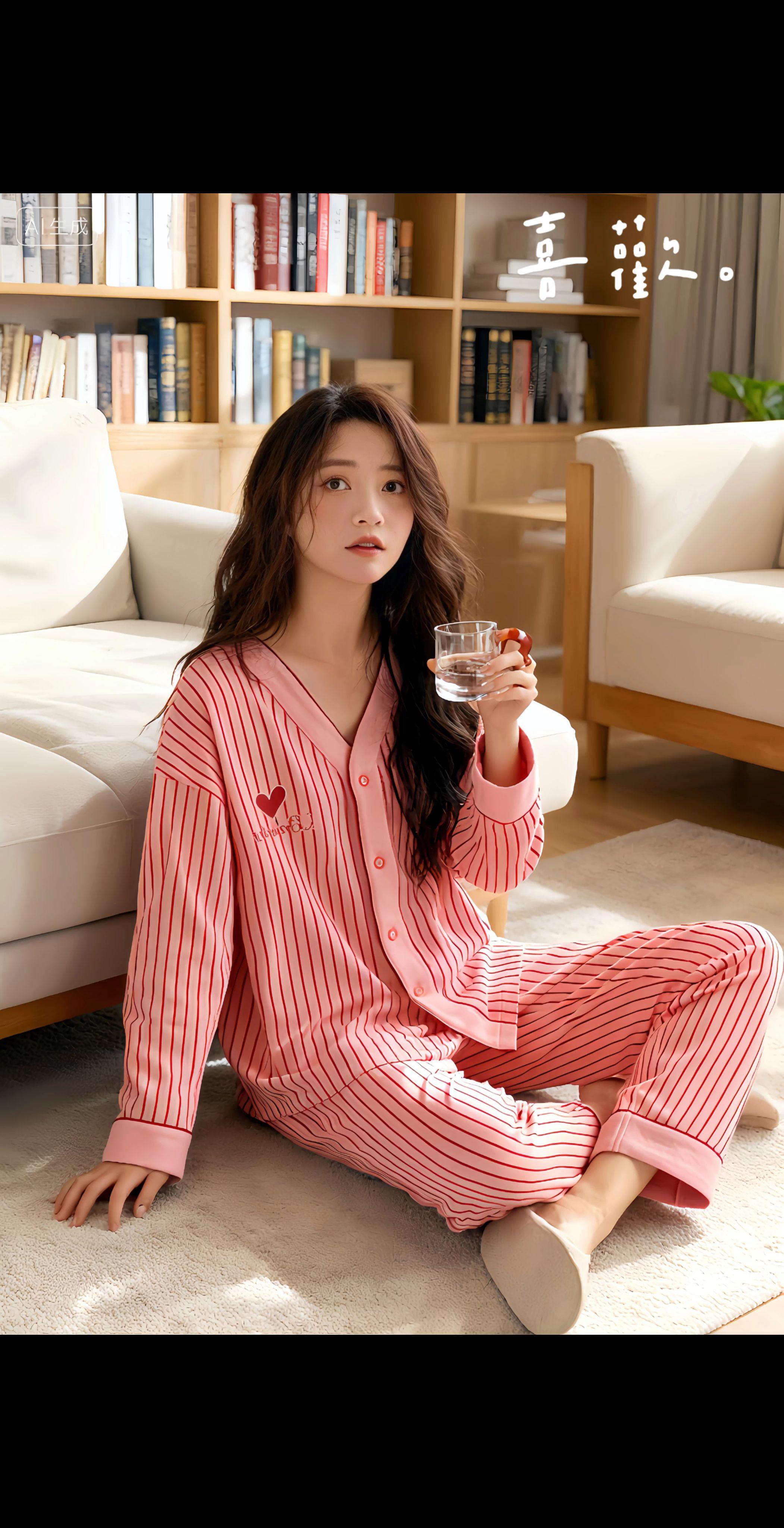 好看又舒服的睡衣。谁懂啊💕 这睡衣把“松弛感”和“条纹文艺风”狠狠拿捏!! 👚樱花粉条纹+小爱心刺绣,又温柔又有书卷气~V领设计露出精致锁骨,纽扣+撞色包边把“细节感”拉满✨ 宽松版型藏肉又舒服,站在满是书籍的客厅里,仿佛把“文艺氛围”穿在了身上~ 💨面料软fufu的像云朵☁️ 垂坠感绝绝子,光脚踩地毯+棉麻沙发点缀,呼吸都带着墨香📷 居家看书、发圈,朋友都问“这是把书房穿成时尚秀场了?”~ 💡最绝的是!!穿着它宅家自拍、放空,仿佛在说“睡衣也能当文艺ootd”~谁能拒绝又能当睡衣、又能当“客厅C位战袍”的宝藏套装啊!! 想把松弛文艺焊死在生活里的宝子举手🙋♀️ 评论区速戳,一起当“人间慵懒条纹文青”~ #睡衣推荐 #文艺睡衣 #居家穿搭 #舒适家居服 #条纹睡衣