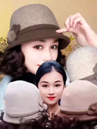 时尚外翻卷发全头套秋冬保暖加厚毛呢渔夫帽一体式假发#假发帽子 #假发帽子一体 #遮盖白发 #时尚假发帽#谁戴谁好看