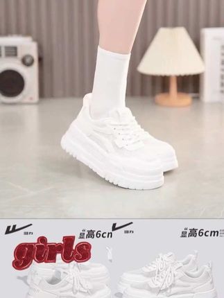 回力网面厚底小白鞋2025新款夏季透气薄款小个 子网红女鞋百搭板鞋