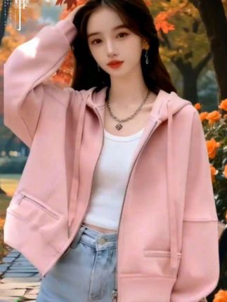 姐妹们快来看看这件超好看的早秋新款卫衣,它是简约的开衫外套样式,还是宽松薄款的,穿上很舒服,而且是短款设计,小个子也能穿哦!它整体是韩版的风格,特别时尚百搭~#早秋款连帽卫衣 #连帽卫衣搭配 #连帽卫衣