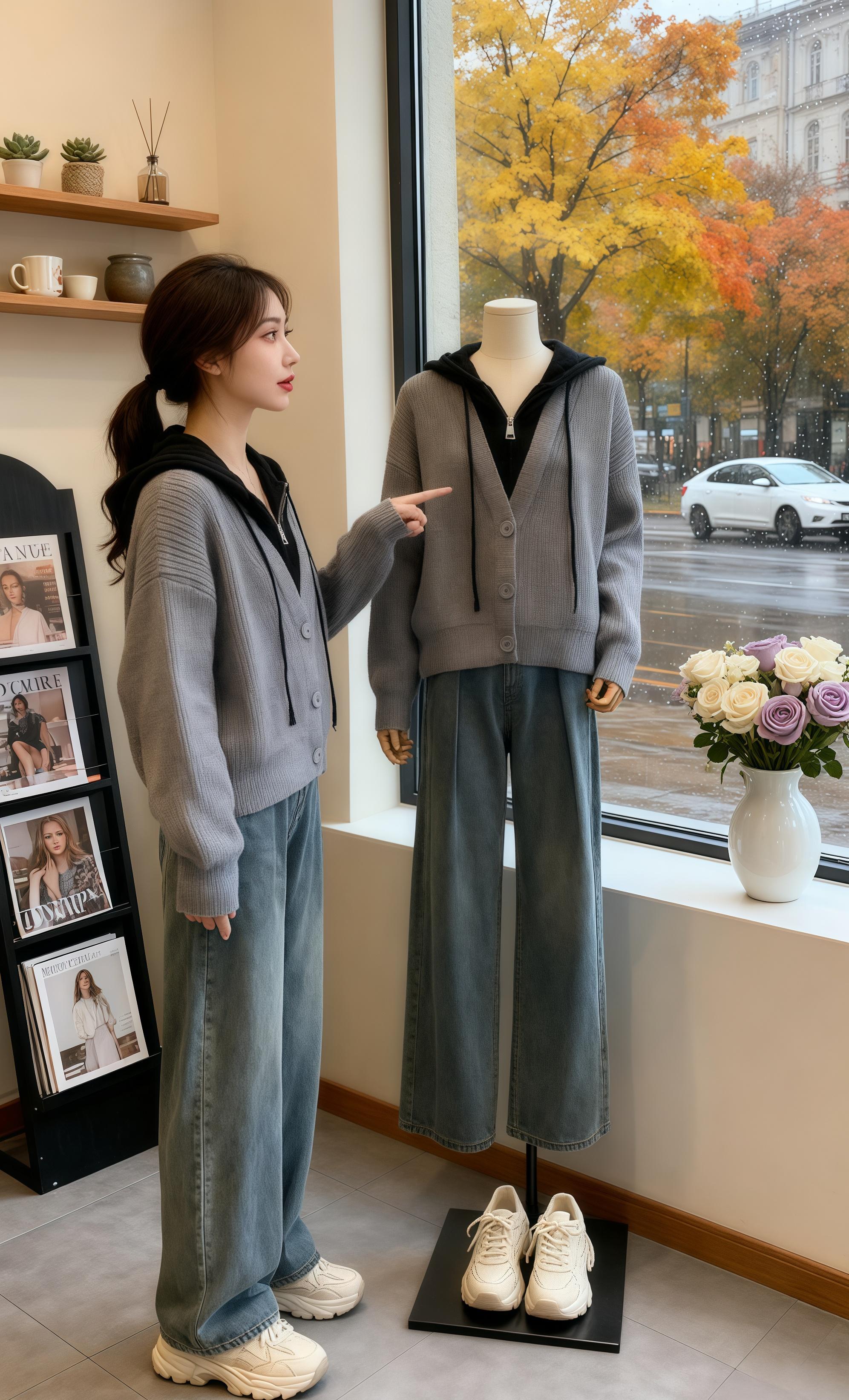 慵懒风设计感高级假两件毛衣开衫。#早秋贵气感穿搭 #早秋高智感职场穿搭 #晒晒我的秋日穿搭 #秋冬穿搭新鲜感在线 #大码女装 @抖加🔥上热门🔥dou+🔥热点宝 @DOU+上热门