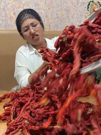 新疆包邮皮薄肉厚的大肉辣皮子 这个辣皮子做饭太香了