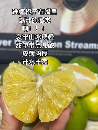 谁懂吃一口在嘴里爆汁的感觉啊!!哀牢山的冰糖橙,皮薄肉厚,汁水很多