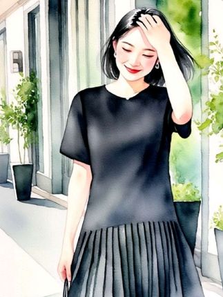 职场&日常通吃✔️ 黑色百褶裙,简约设计+显瘦效果,闭眼入#夏季穿搭 #夏季新款 #氛围感