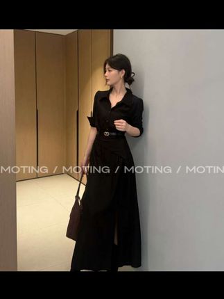 【柏林暮色】秋季法式polo领长款收腰显瘦气质长袖连衣裙 #时尚穿搭时尚穿搭时尚 #时尚搭配服装 #女装时尚穿搭 #时髦穿搭 #现代风格