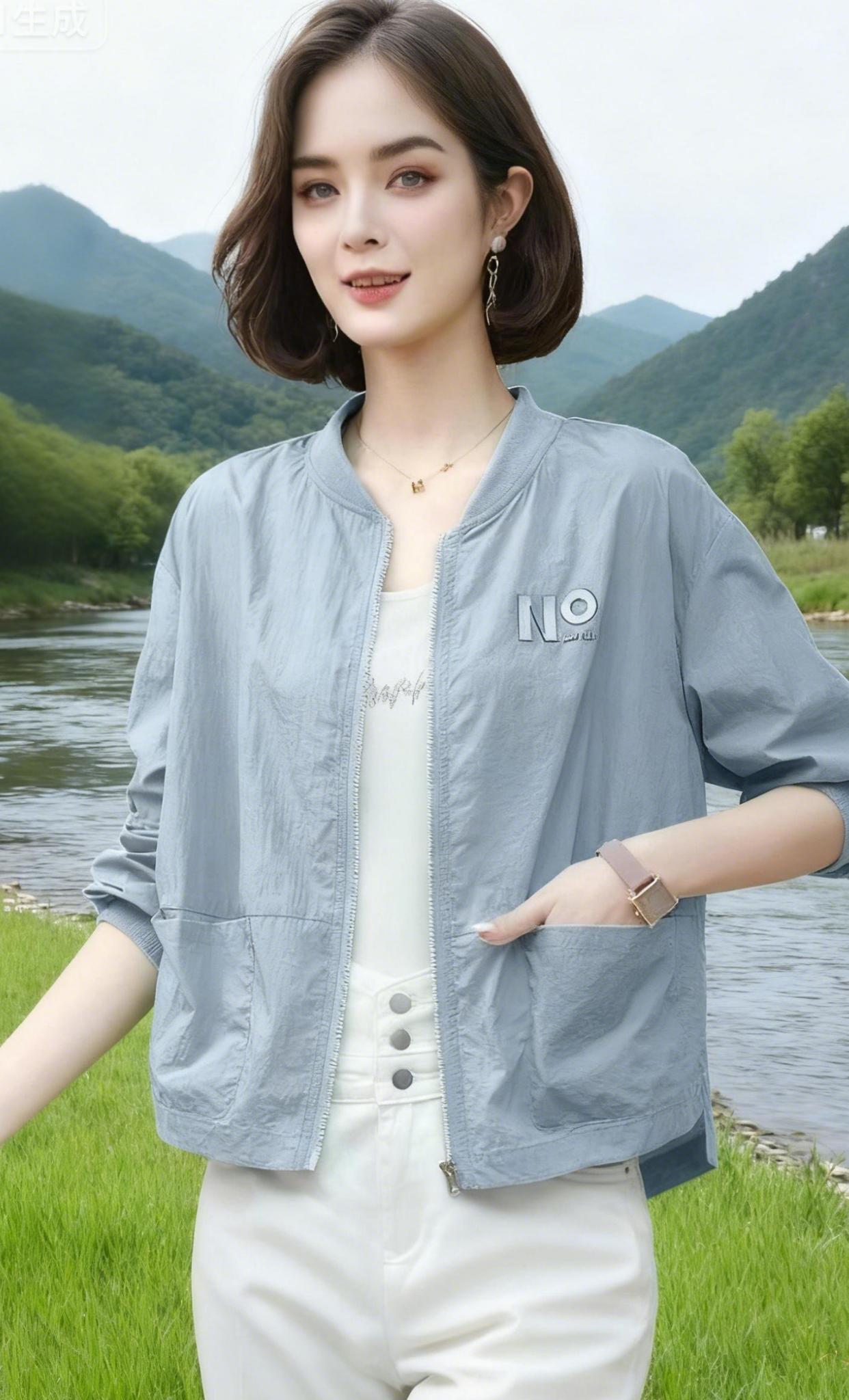 休闲轻薄外套。夏季新款大码棒球服外套 夏末早秋的「氛围感搭子」来啦!2025新款大码棒球服,宽松短款对微胖身材超友好,藏肉又显比例~ 精选透气面料,风一吹带着清爽感,告别闷热黏腻。简约棒球领+利落剪裁,搭T恤、连衣裙都适配,日常出街或早秋通勤都吸睛。从夏末的微凉到初秋的轻寒,一件承包过渡季时髦,轻松穿出随性又精致的感觉~#休闲轻薄外套#外套#时尚减龄穿搭#宽松休闲版型#谁穿谁好看