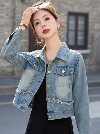 美式复古牛仔外套女短款2025春秋季新款小个子减龄洋气设计感上衣#女装 #高级感穿搭 #今日穿搭 #显高显瘦 #优雅气质