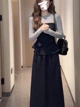 秋季慵懒感宽松简约上衣~精致吊带~半身裙套装女 #高级感穿搭 #今日穿搭 #气场全开 #显高显瘦 #出游穿搭