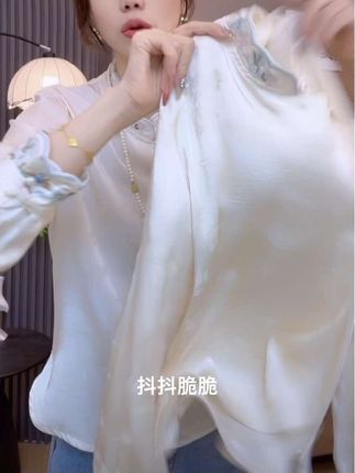 新中式长袖衬衫春秋季国风提花刺绣气质百搭打底小衫#新中式穿搭 #长袖衬衫#气质穿搭 #气质优雅#新时尚穿搭