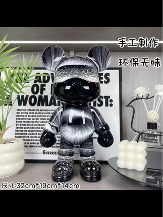 轻奢手工DIY流体熊装饰品渐变色玄关客厅暴力熊挂件潮玩现货#轻奢#流体熊#摆件#创意#好看